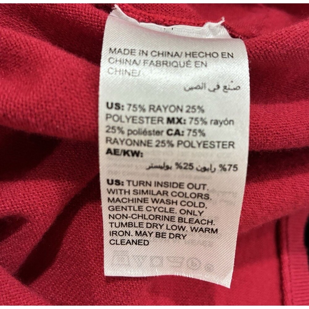 Chico's Red Sweater Tunic Size 4 (XXL) Lightweight Boat Neck Long Sleeve - Picture 5 of 6